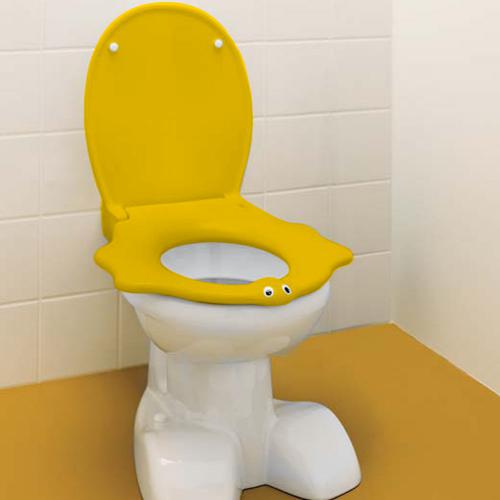 Keramag Kind WC Sitz im Tierdesign mit Deckel gelb ohne Absenkautomatik  